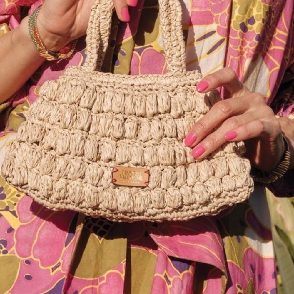 Frances Valentine Raffia Baby Tote Natural NWT